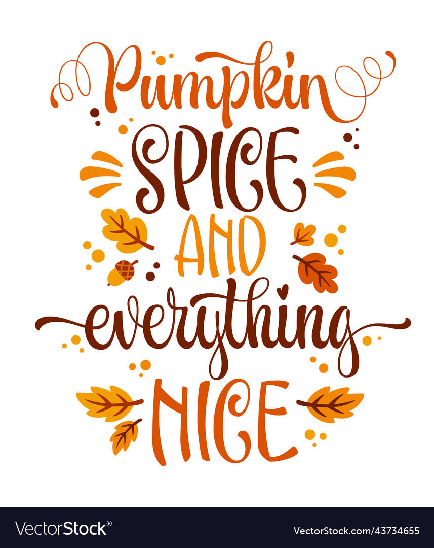 Pumpkin spice and everything nice - colorful Vector Image