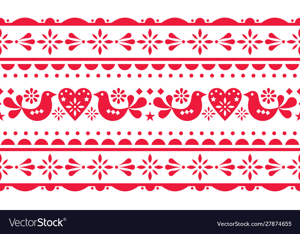 Scandinavian love valentines day seamless pattern