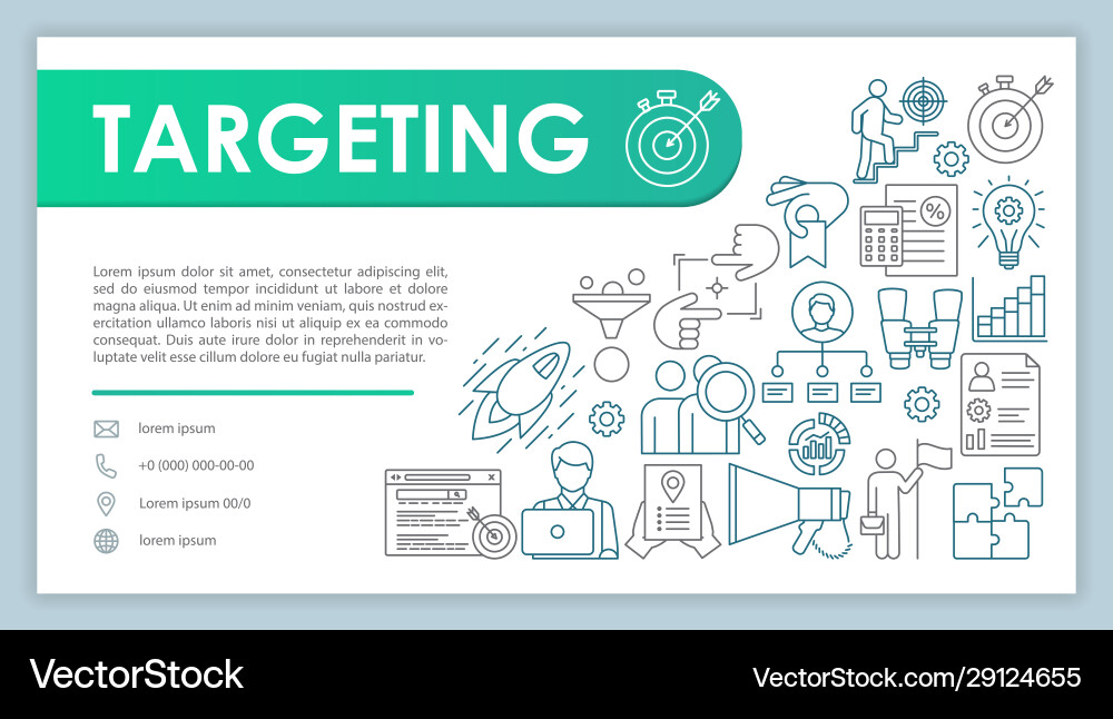 Targeting Banner Business Card Template Smm Vector Image