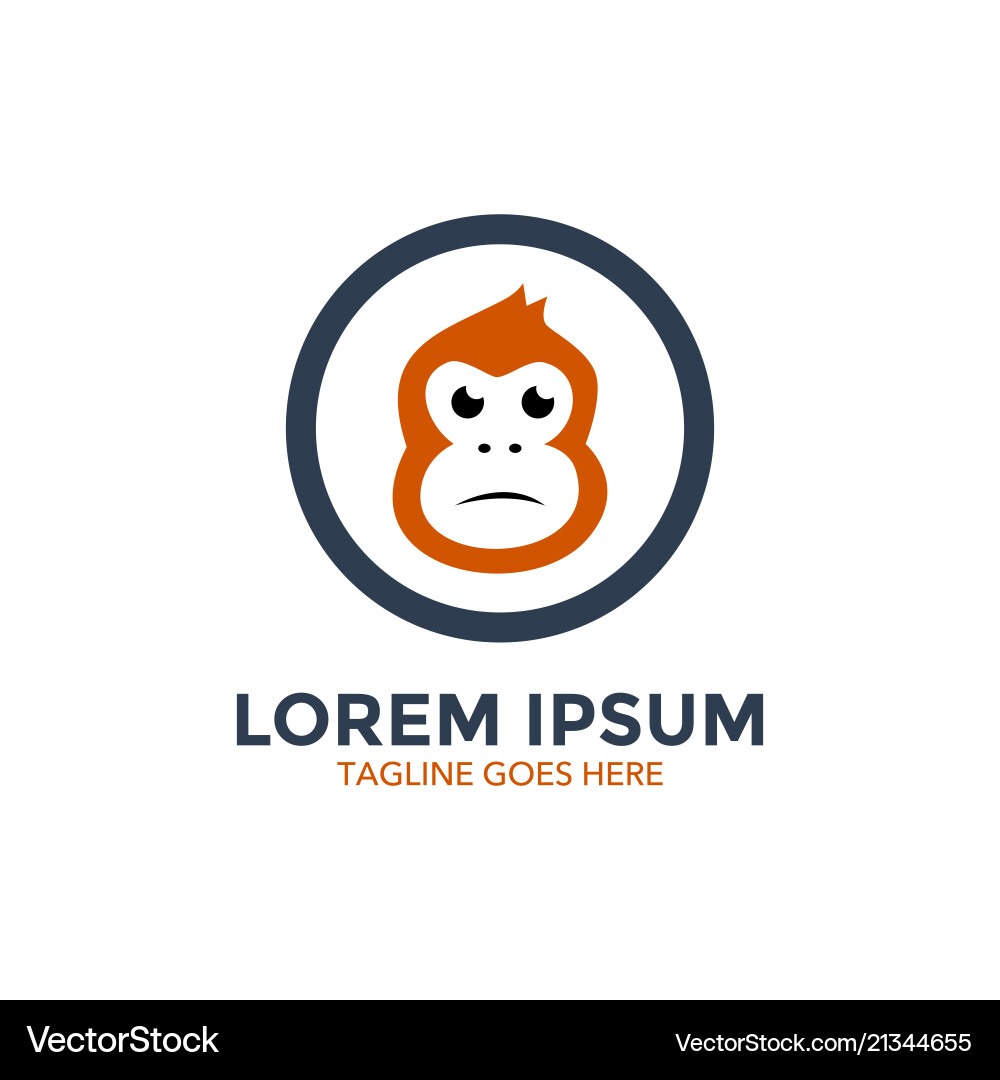 Unique monkey logo template Royalty Free Vector Image