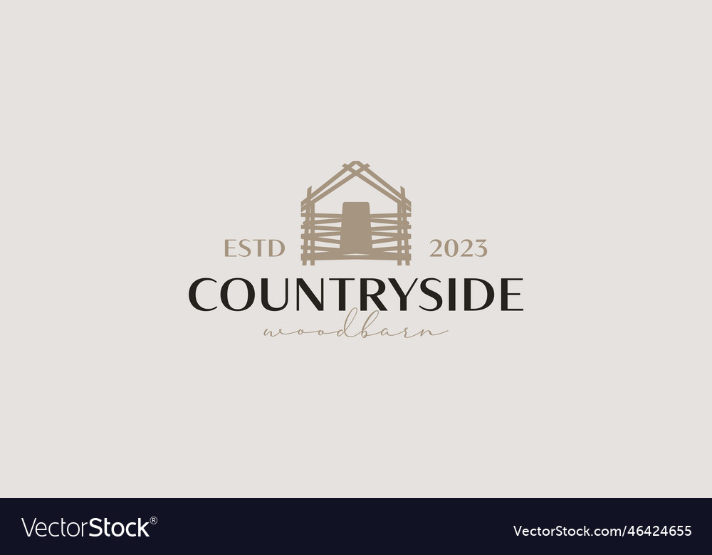 Wooden barn farm logo universal creative premium