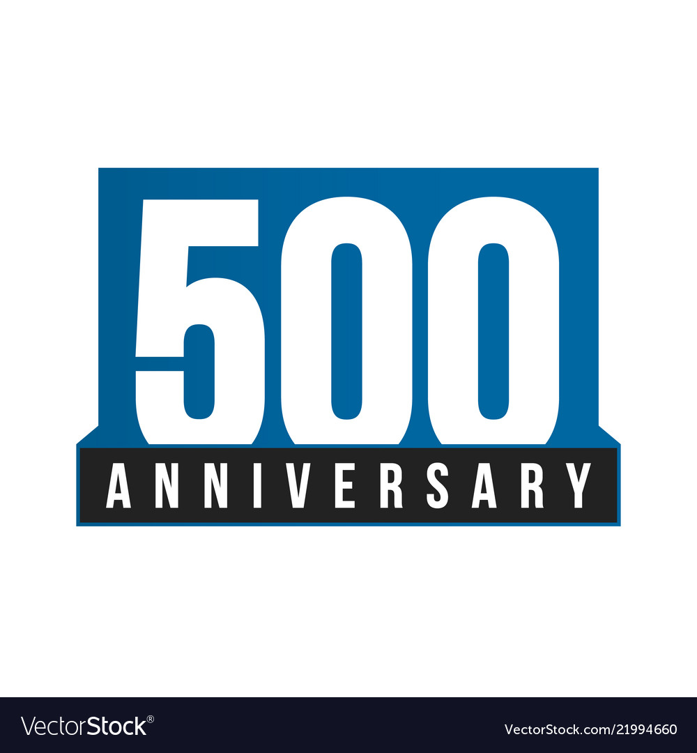 500th anniversary icon birthday logo Royalty Free Vector