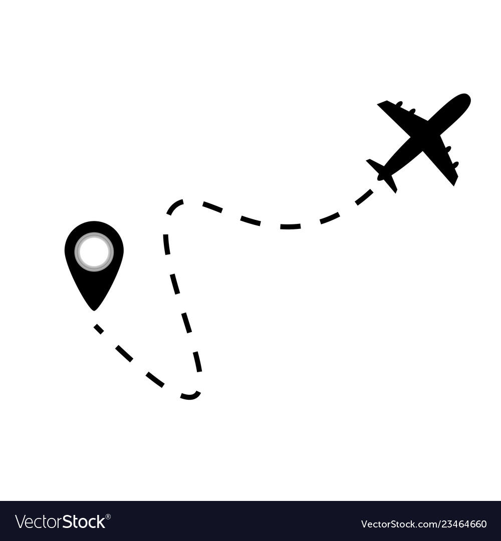 Airplane line path Royalty Free Vector Image - VectorStock