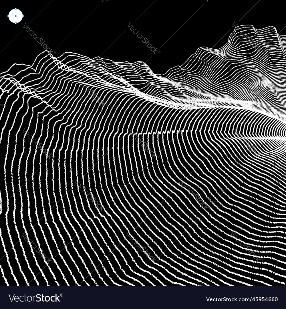 Array with dynamic particles 3d abstract vector image Array with dynamic particles 3d abstract