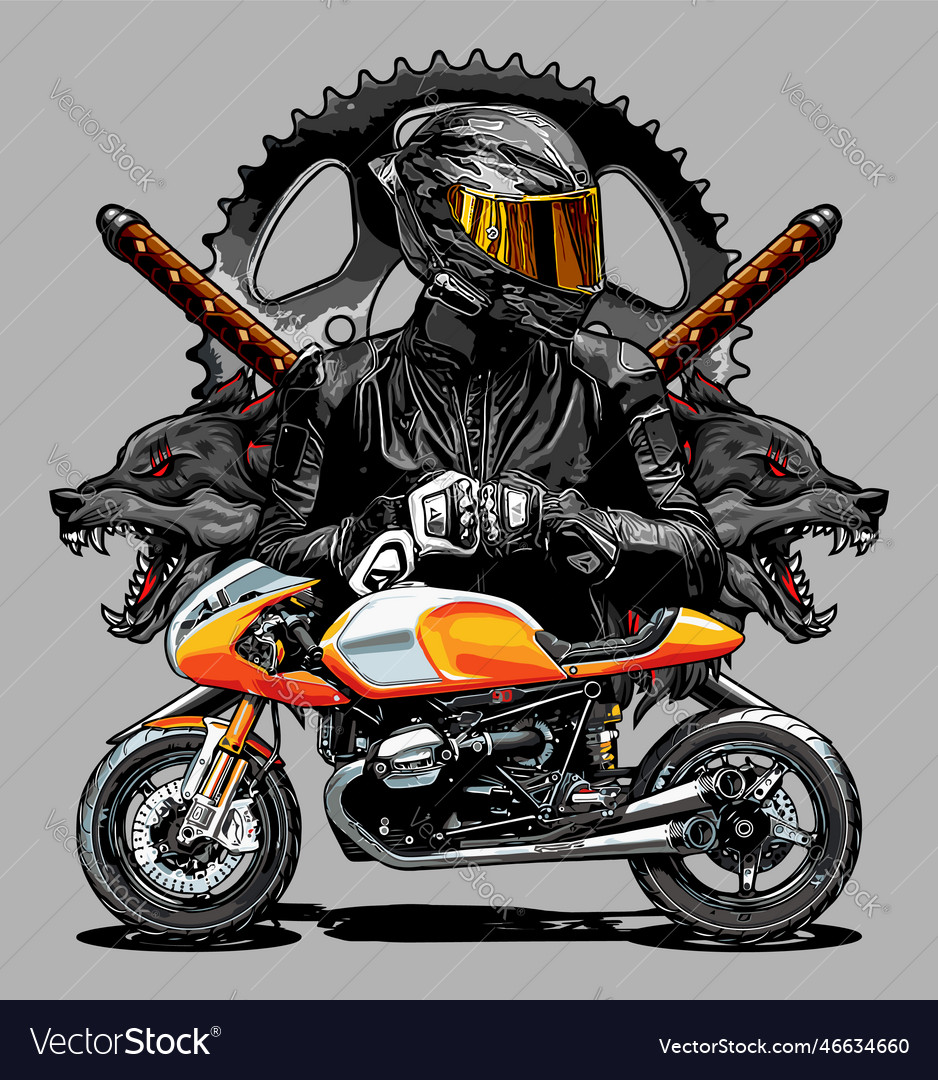 Biker template for graphic design Royalty Free Vector Image