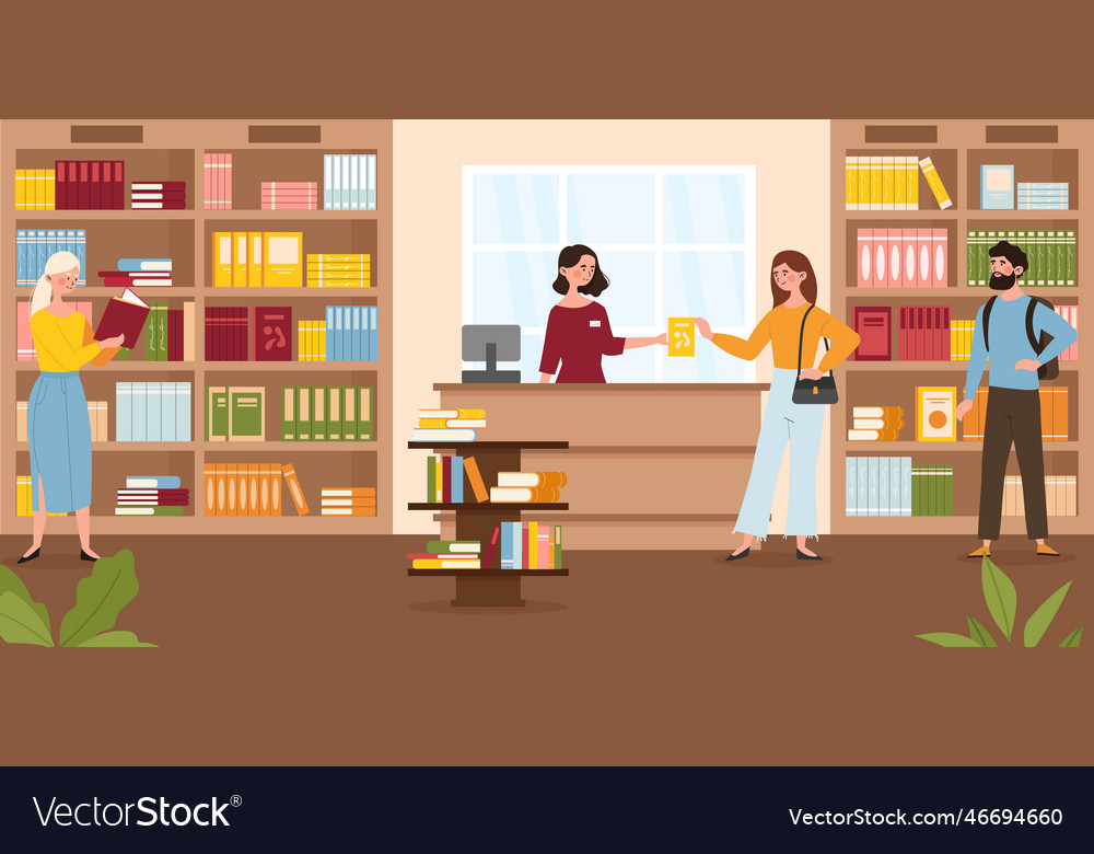 Buying books in shop