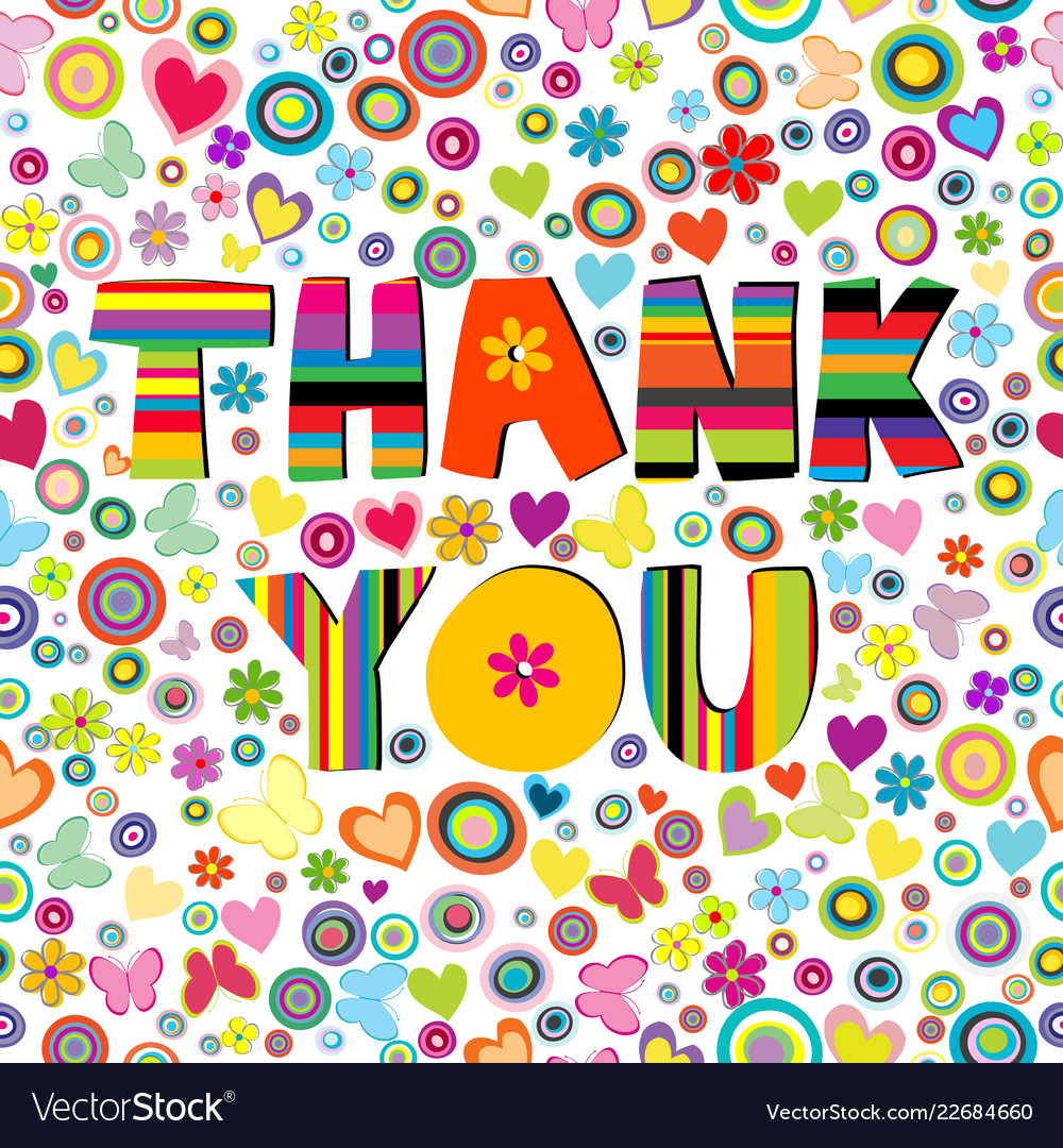 Floral background with thank you message Vector Image