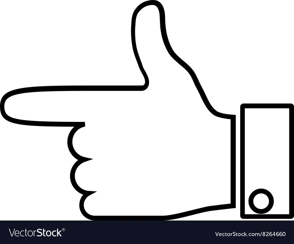 Hand pointer left thin line icon Royalty Free Vector Image