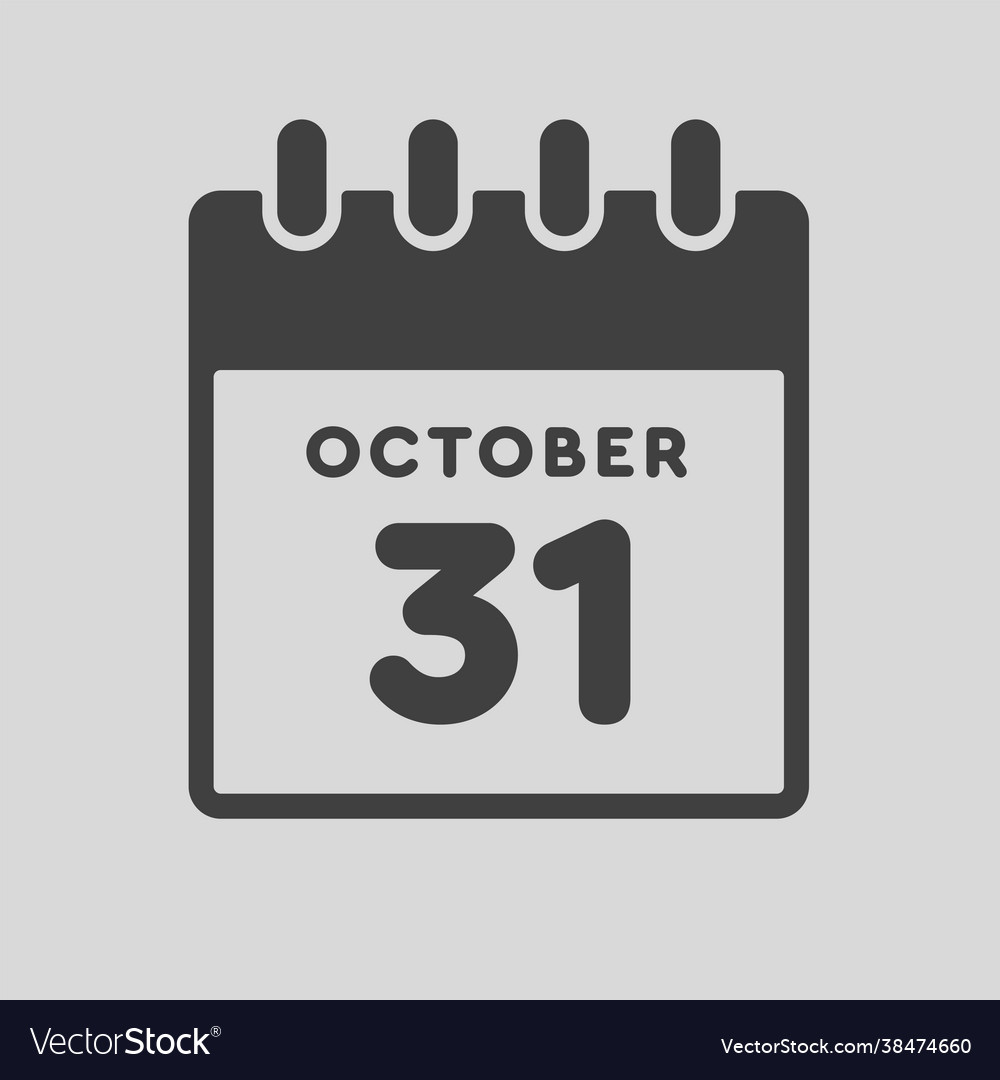 Icon day date 31 october template calendar page