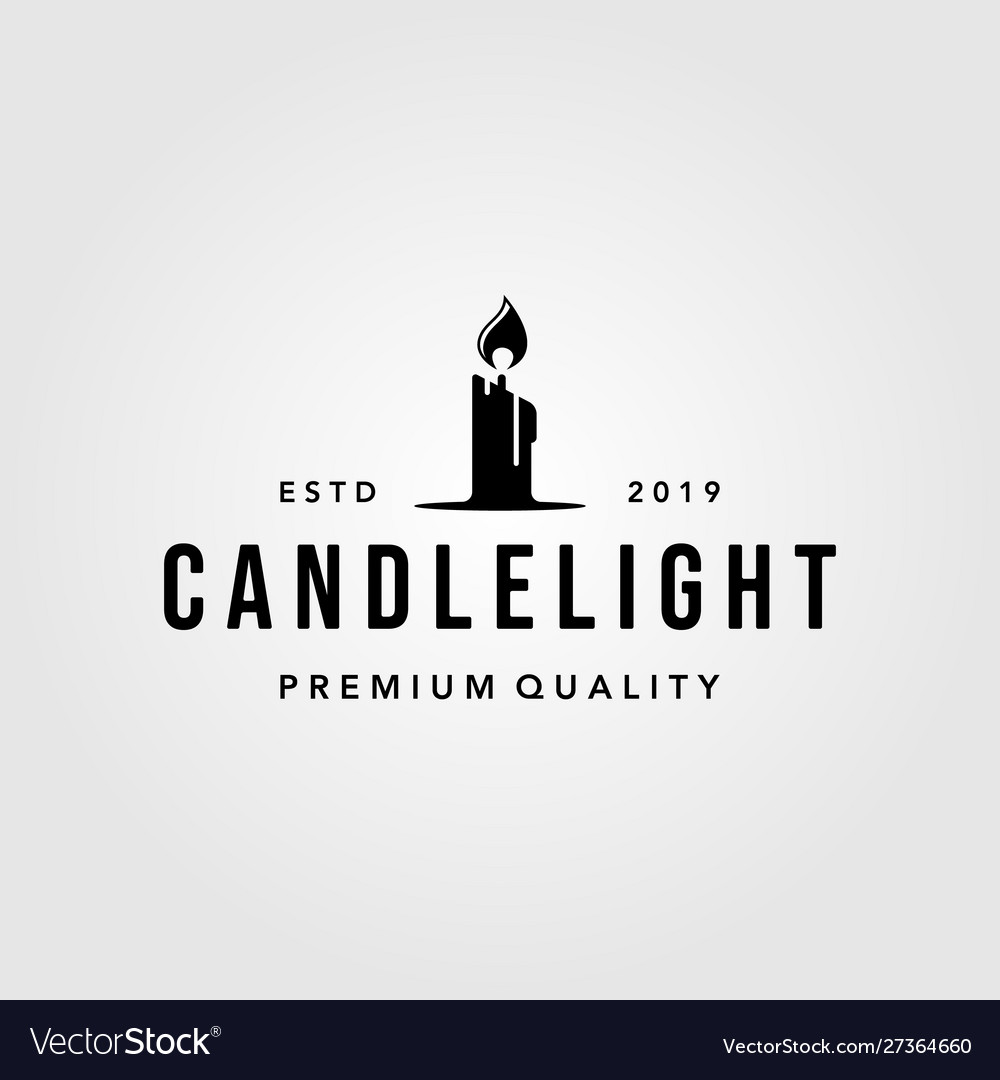 Luxury vintage candle light flame logo design Vector Image