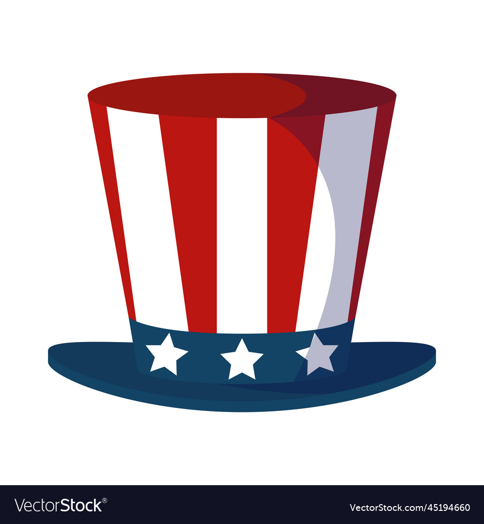 Top hat with us flag Royalty Free Vector Image