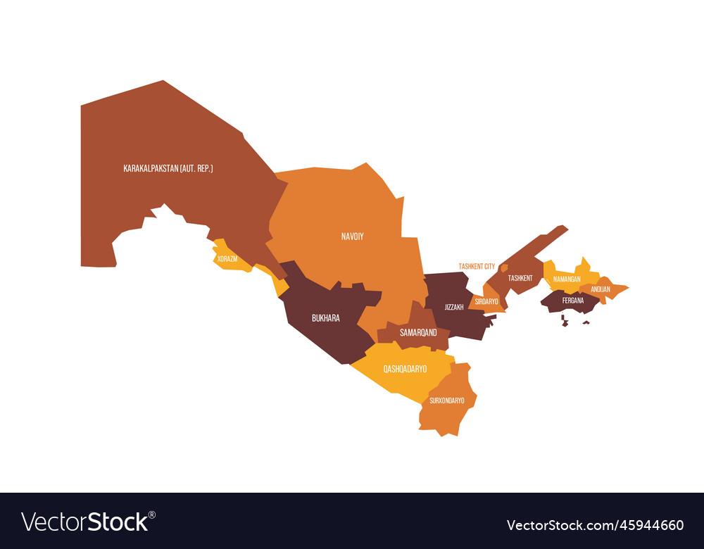 Uzbekistan political map of administrative Vector Image