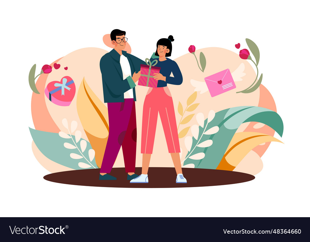 Valentine s day concept flat isolated on white