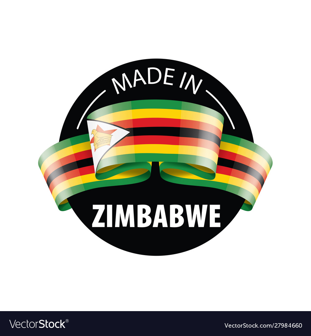 Zimbabwe flag on a white Royalty Free Vector Image