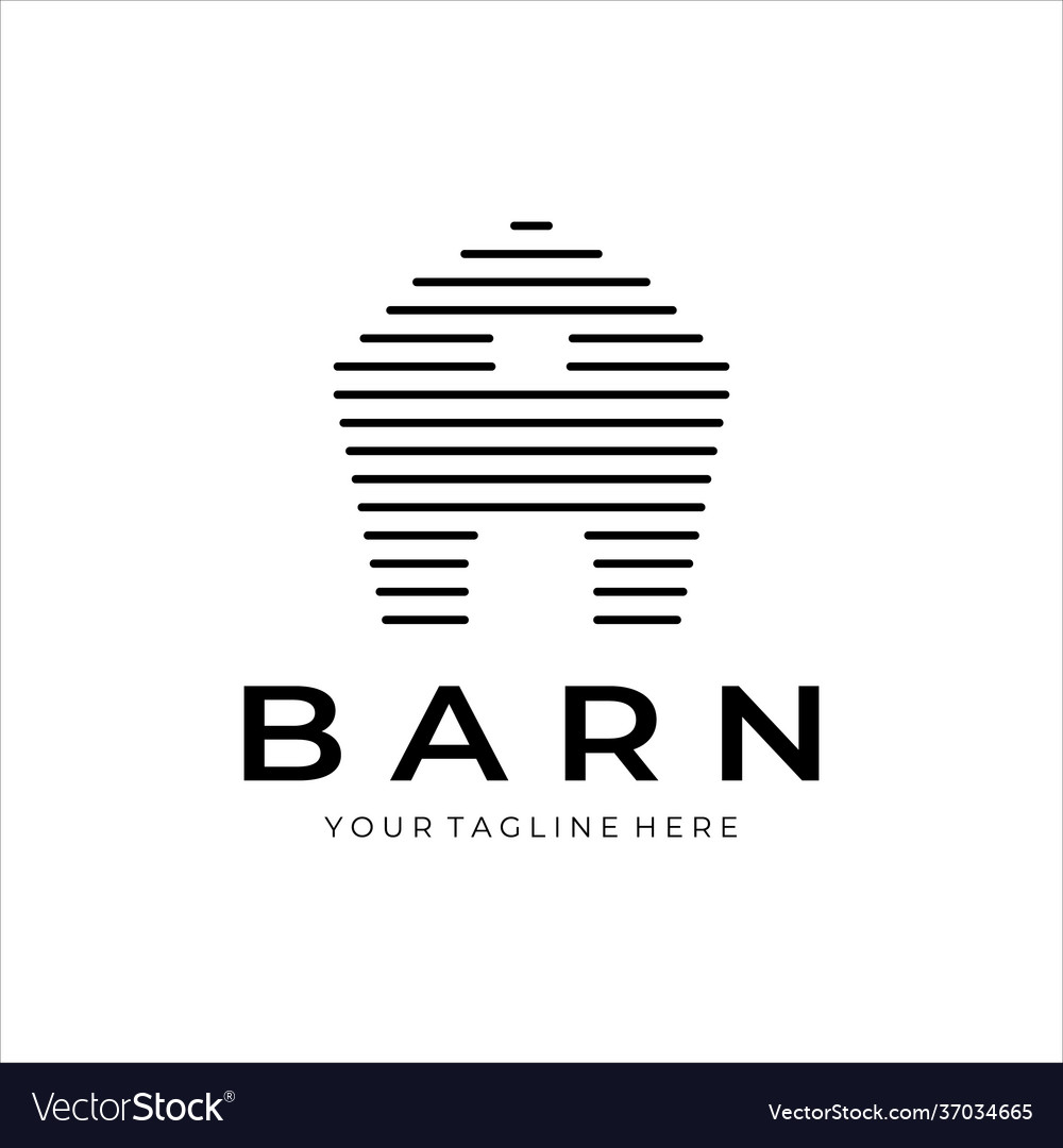 Barn house logo minimalist line art design