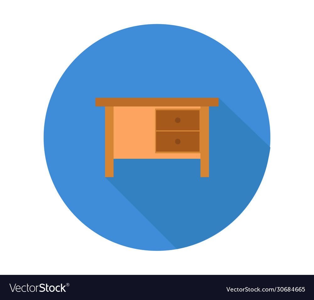 Desk icon in on white background Royalty Free Vector Image