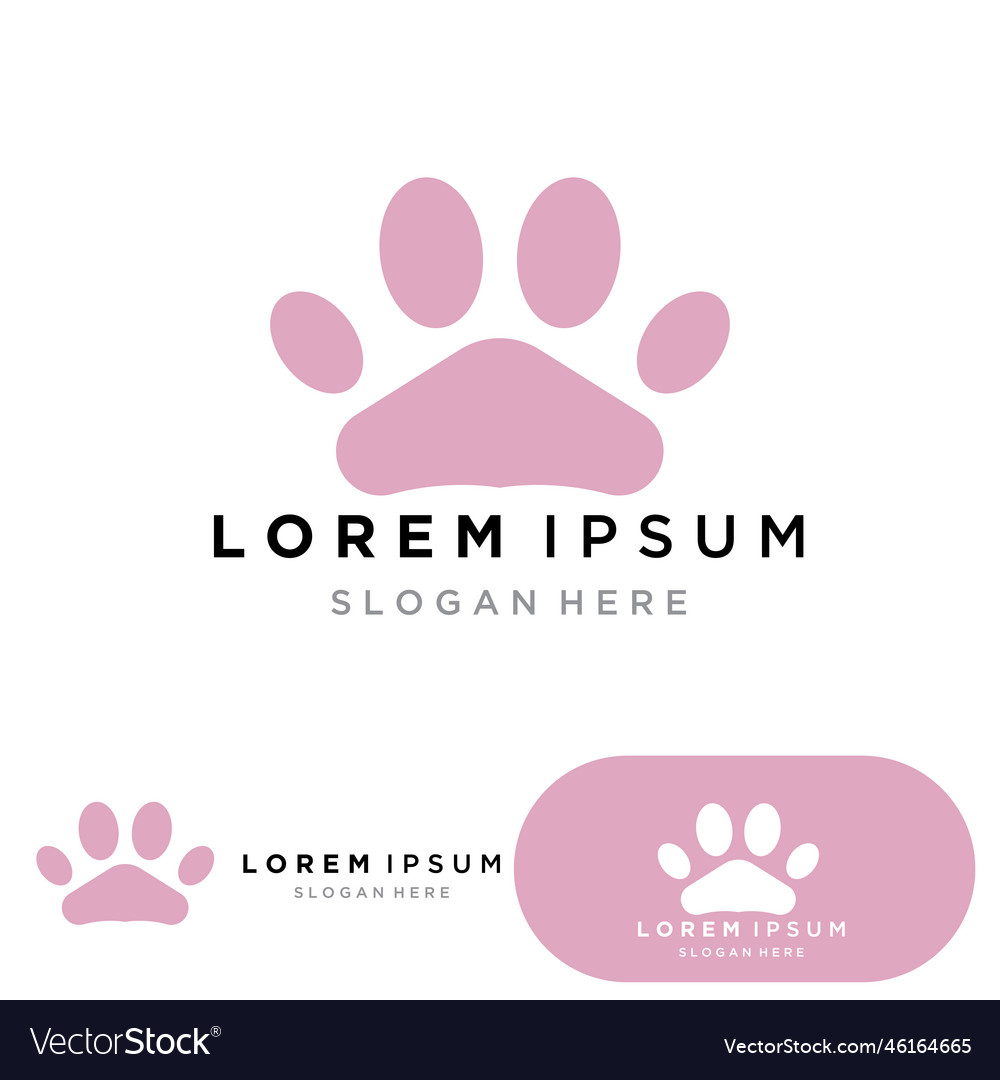 Dog paw logo and symbol elements vector image Dog paw logo and symbol elements