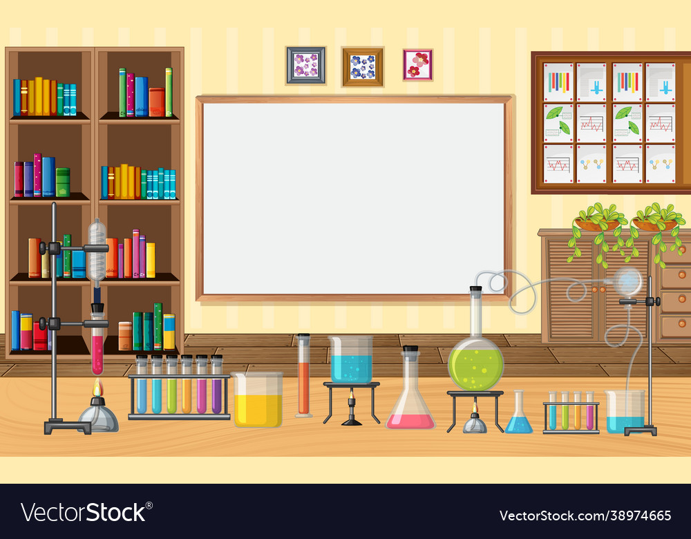 Empty scene with laboratory glass ware Royalty Free Vector