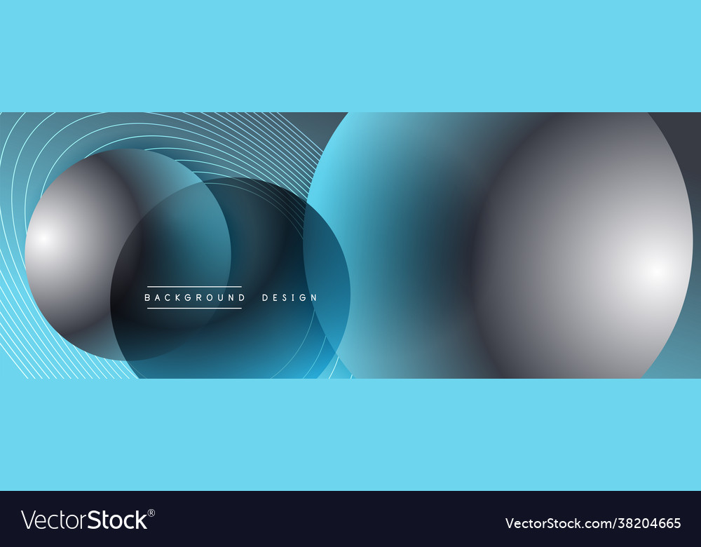 Gradient circles with shadows techno vector image Gradient circles with shadows techno
