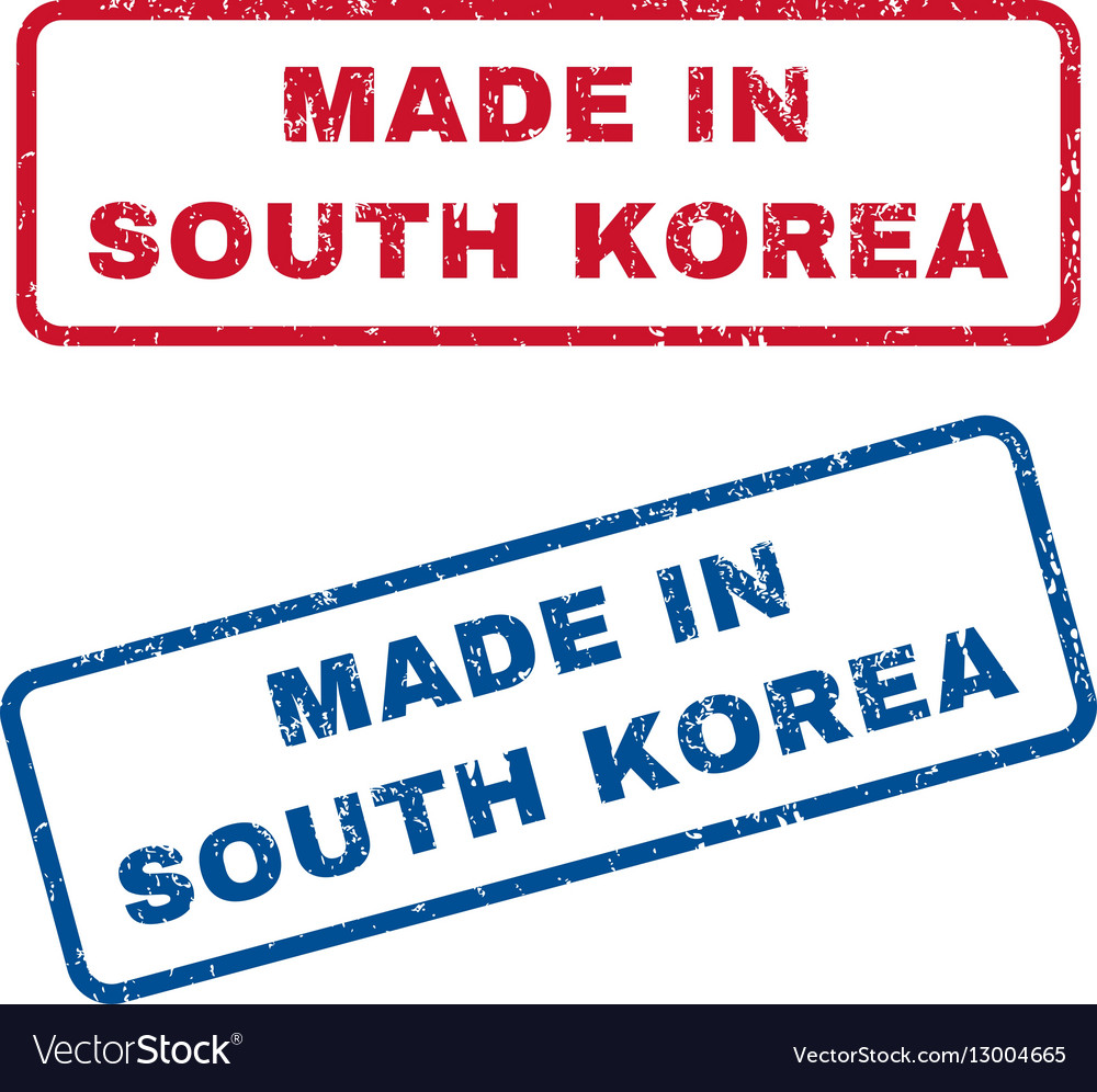 Made In South Korea Rubber Stamps Royalty Free Vector Image