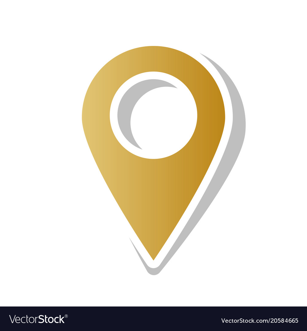 Mark pointer sign golden gradient icon