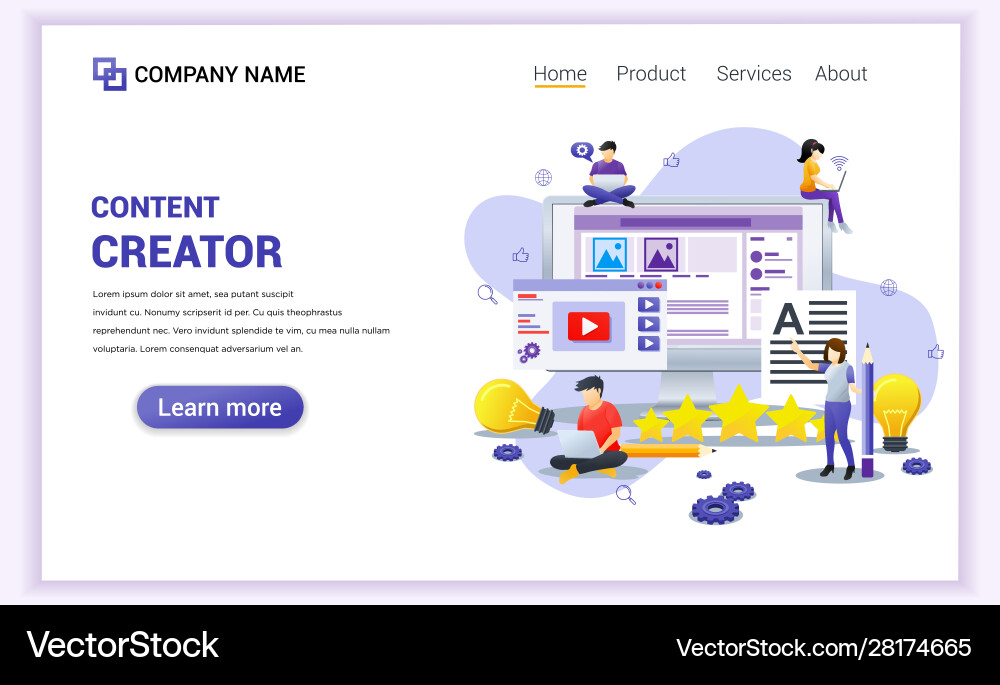 Modern Flat Design Concept Freelancer Blogger Vector Image