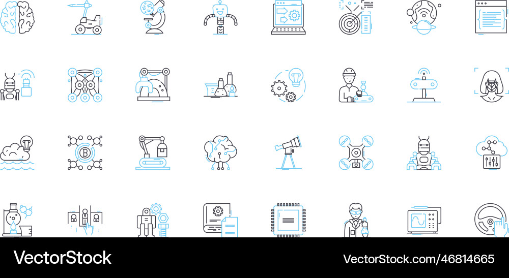 Technological devices linear icons set smartph Vector Image