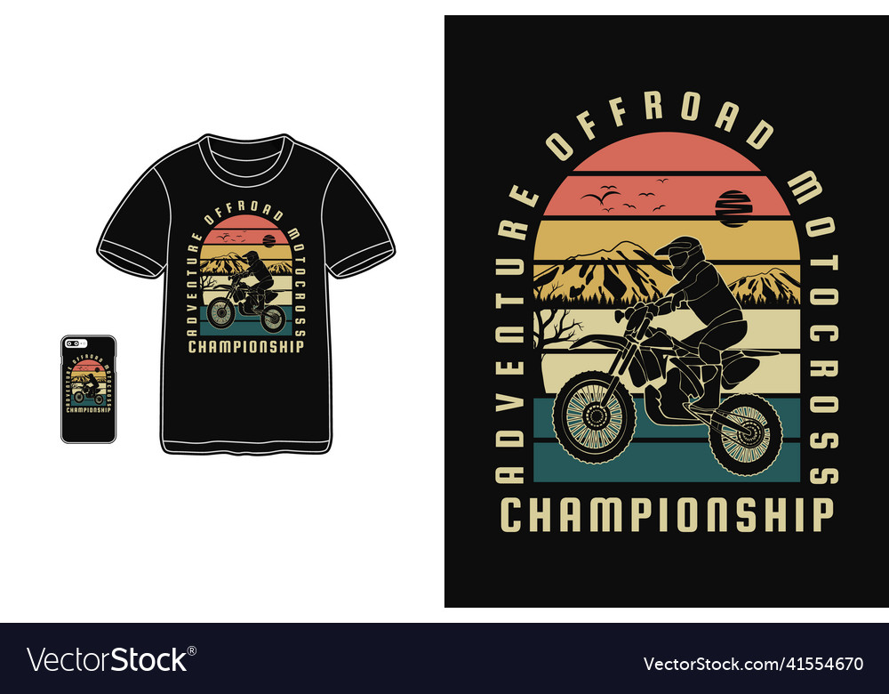 Adventure off road motocross t shirt design Vector Image