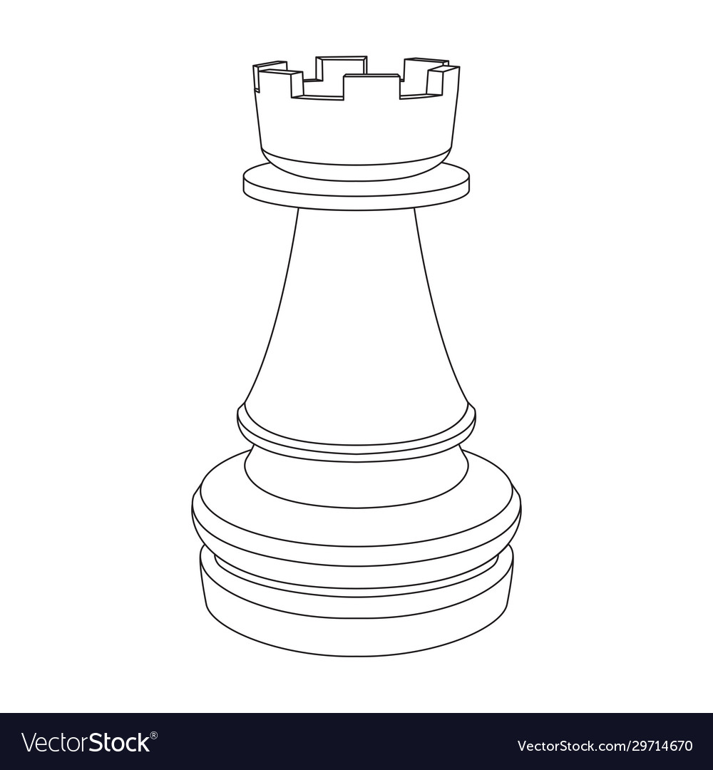 Silhouette of a rook chess piece Royalty Free Vector Image, rook chess