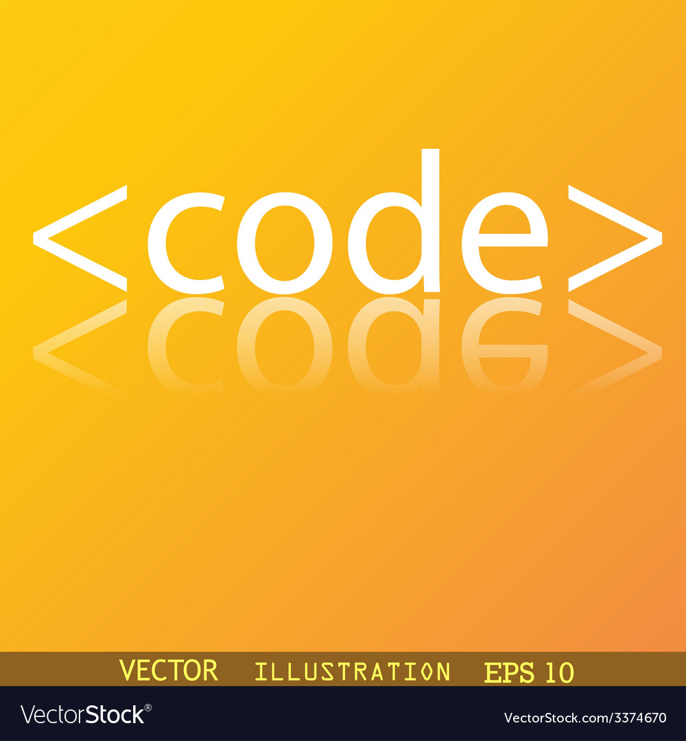 Code icon symbol flat modern web design
