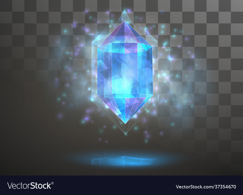Crystal power and energy elements blue Royalty Free Vector