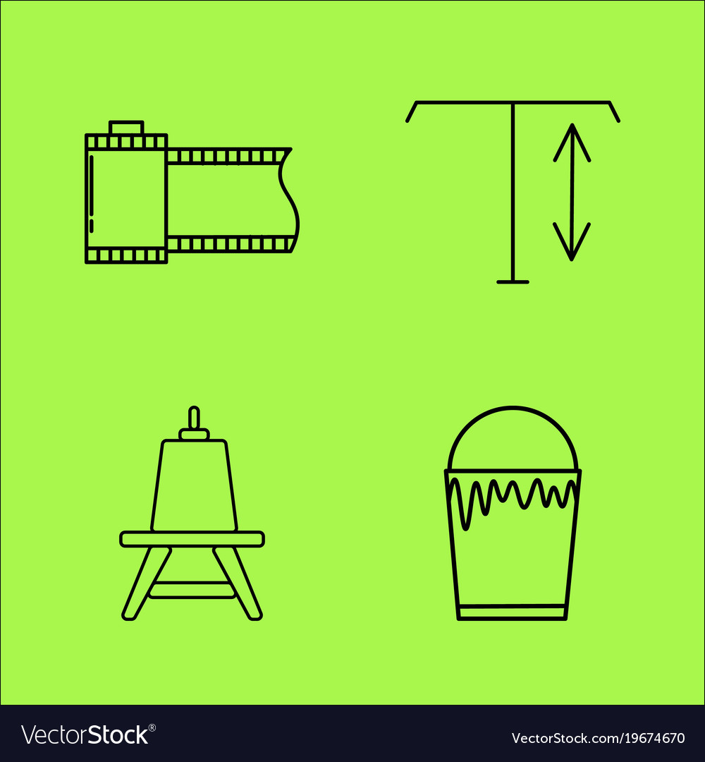 Design elements simple linear outline icon set