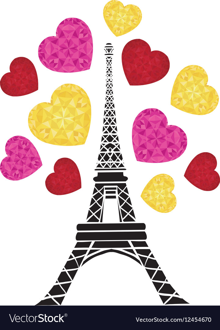 Eifel Tower Paris Bursting With St Royalty Free Vector Image