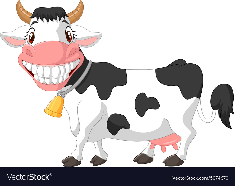 Happy Cartoon Cow Royalty Free Vector Image - Vectorstock