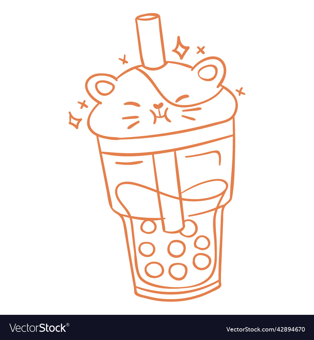 Kitty boba tea stroke high quality