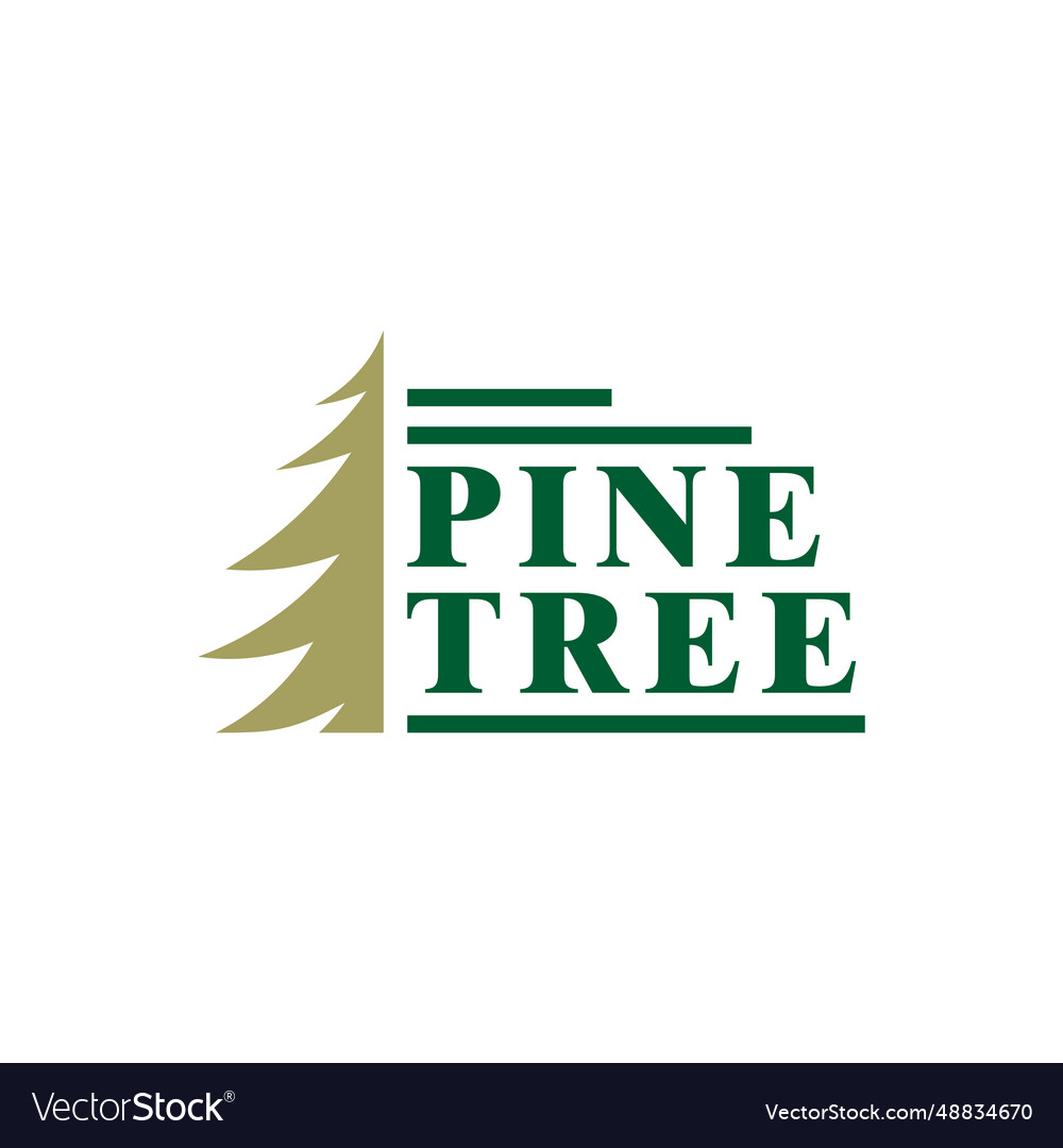 Pine tree logo design creative Royalty Free Vector Image