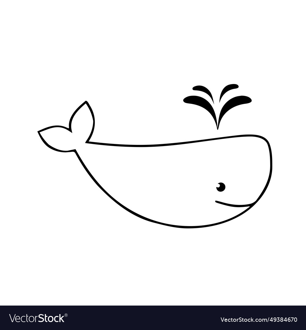 Simple outline transparent whale icon image Vector Image