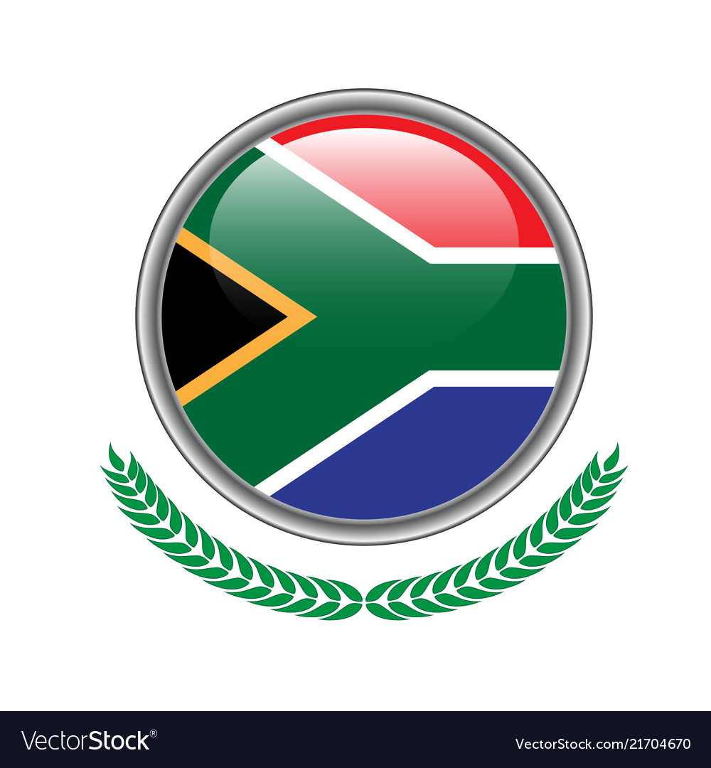 South-africa flag button flag icon Royalty Free Vector Image