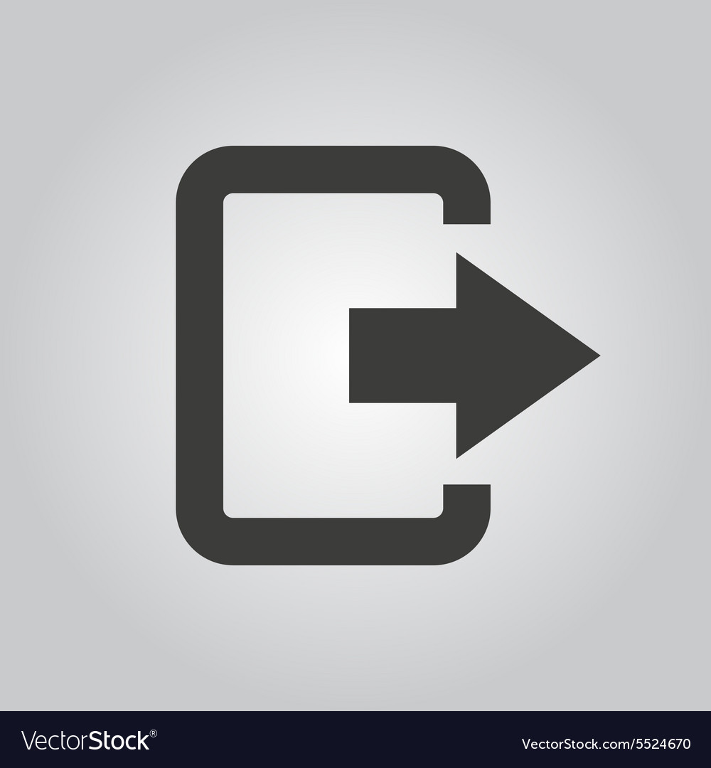 The exit bag icon Logout and output outlet out Vector Image