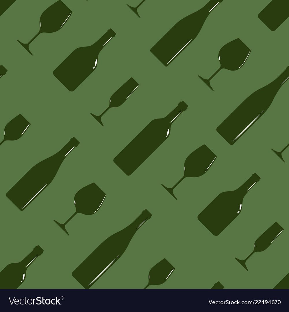 Wine Bottles Seamless Pattern