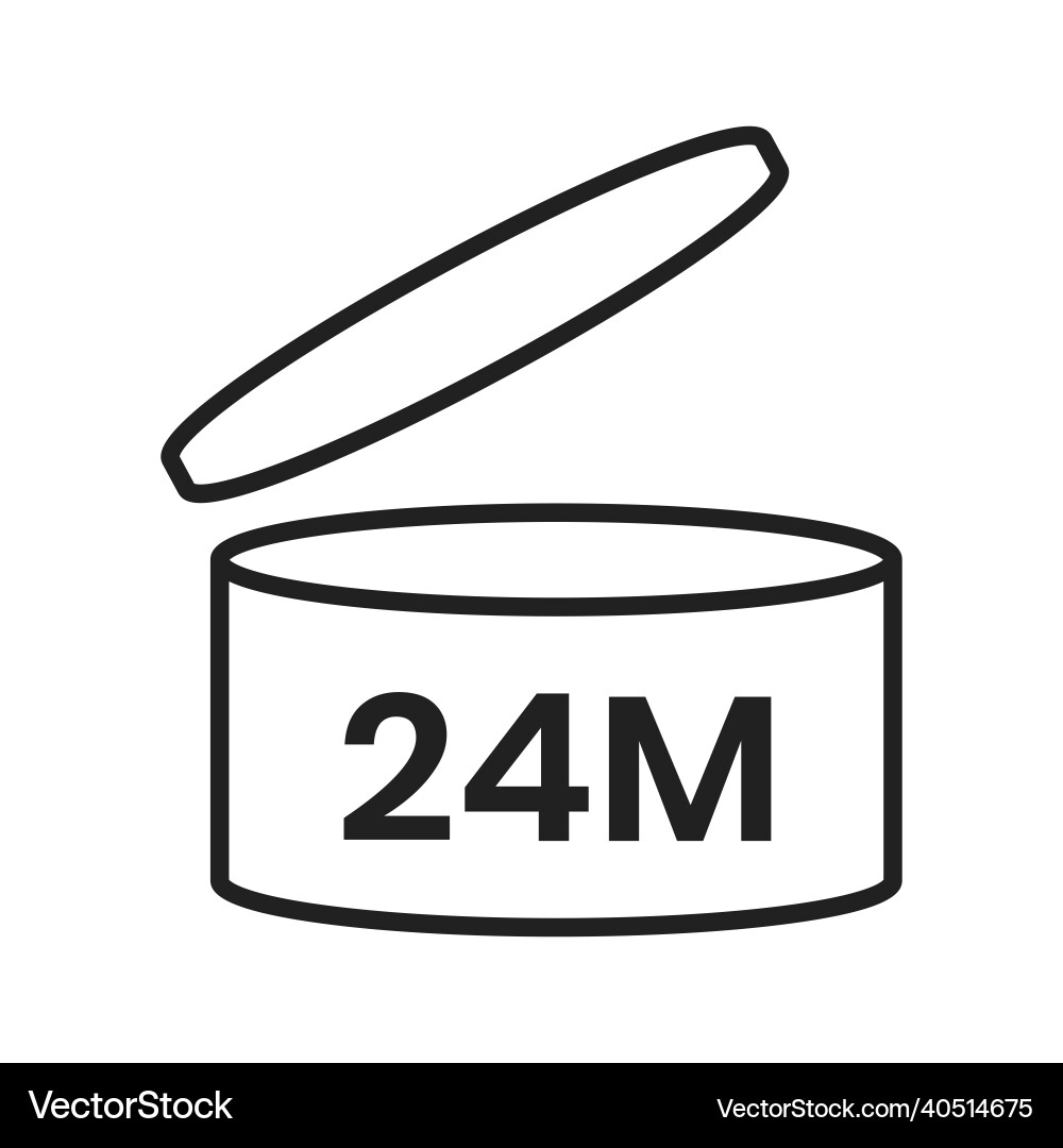24m period after open icon sign flat style Vector Image