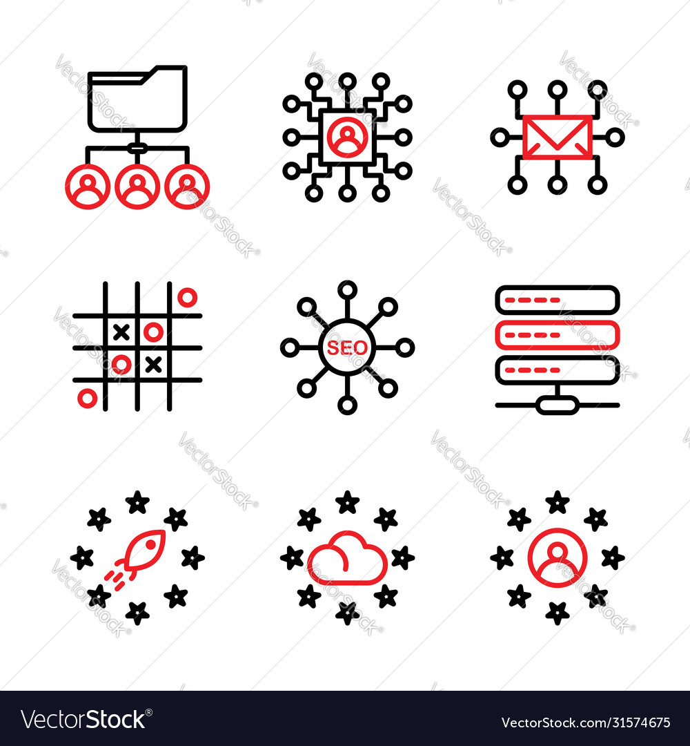 Basic search engine optimization icon include vector image Basic search engine optimization icon include