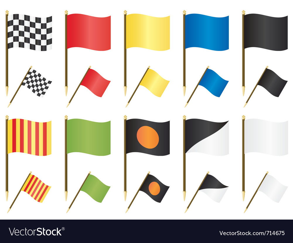 Formula one racing flags Royalty Free Vector Image