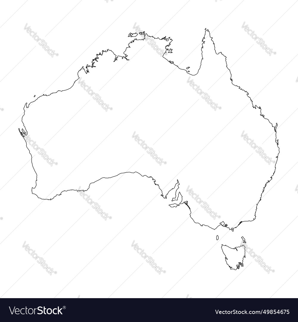 Highly detailed australia map with borders Vector Image