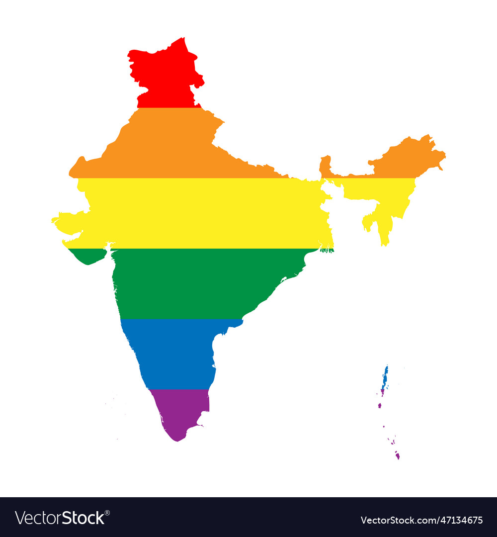 India rainbow map Royalty Free Vector Image - VectorStock