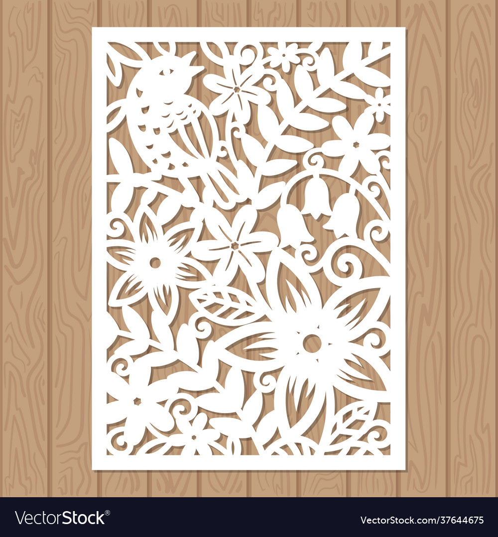 Laser cutting template from any material flowers Vector Image