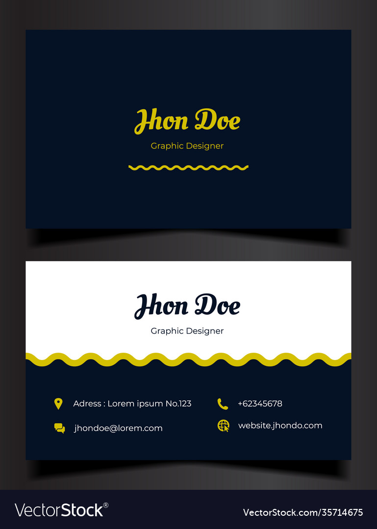 Modern blue minimalist name card design template