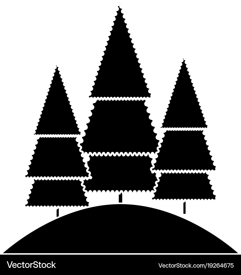Pine forest scene icon Royalty Free Vector Image