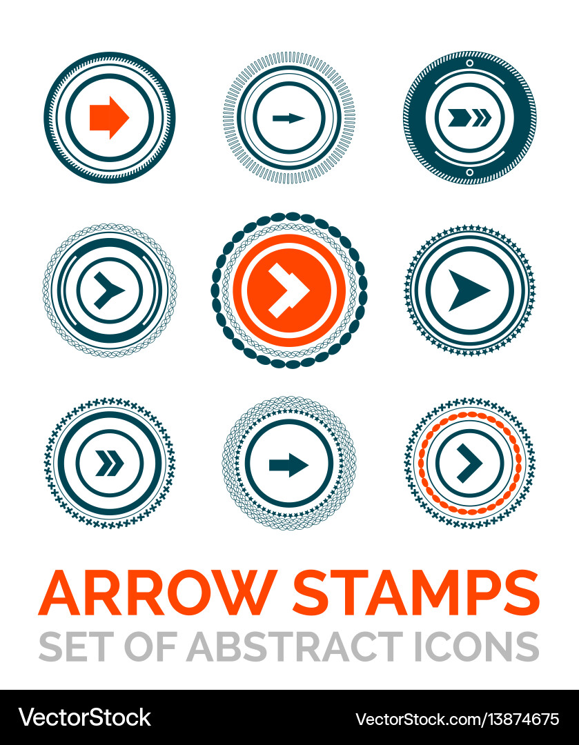 Set of arrow stamps Royalty Free Vector Image VectorStock