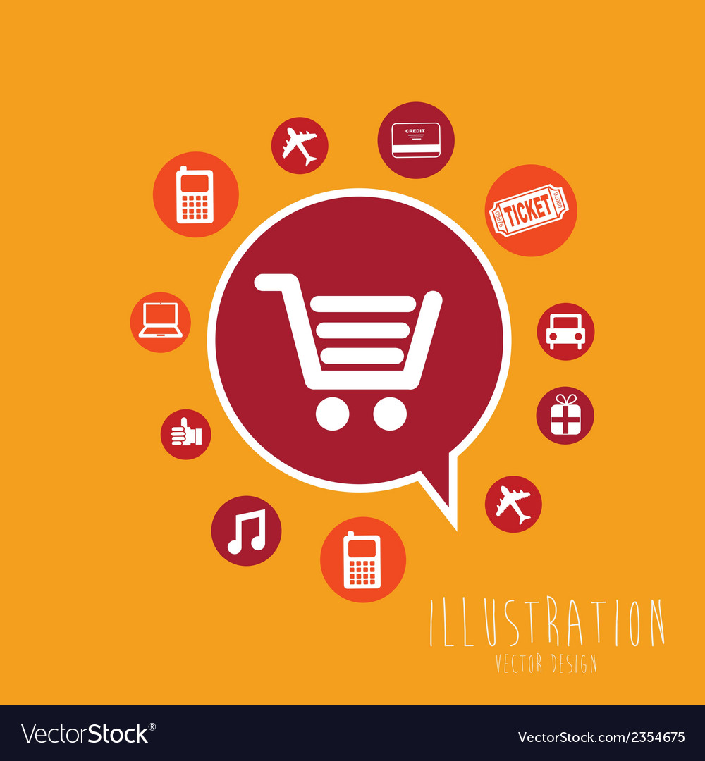 Shopping design over yellow background